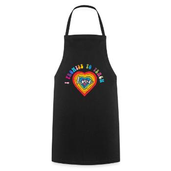 Je promets d’enseigner l’amour LGBT - Tablier de cuisine - noir - Devant - AI Model Male 185 dark (185cm)