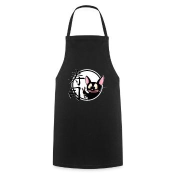 mignon drôle manga cat shirt autocollant - Tablier de cuisine - noir - Devant - AI Model Male 185 dark (185cm)