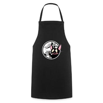 mignon drôle manga cat shirt autocollant - Tablier de cuisine - noir - Devant - AI Model Male 185 dark (185cm)