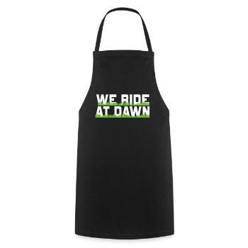 We Ride At Dawn Dad Lawn Mower Make Laugh Day Yard - Cooking Apron - black - Front - AI Model Male 185 dark (185cm)