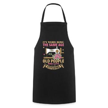 Passion Sewing Joke Grandma Mom Old - Cooking Apron - black - Front - AI Model Male 185 dark (185cm)