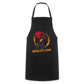 Regulate Your Cock Rooster Pro Choice Feminist - Kochschürze - Schwarz - Vorne - AI Model Male 185 dark (185cm)