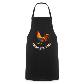 Regulate Your Cock Rooster Pro Choice Feminist - Kochschürze - Schwarz - Vorne - AI Model Male 185 dark (185cm)