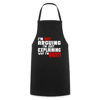 Je n’argumente pas, j’explique juste pourquoi j’ai raison - Tablier de cuisine - noir - Devant - AI Model Male 185 dark (185cm)