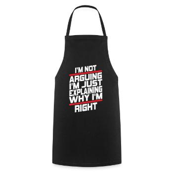 Je n’argumente pas, j’explique juste pourquoi j’ai raison - Tablier de cuisine - noir - Devant - AI Model Male 185 dark (185cm)