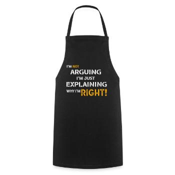 Je n’argumente pas, j’explique juste pourquoi j’ai raison - Tablier de cuisine - noir - Devant - AI Model Male 185 dark (185cm)