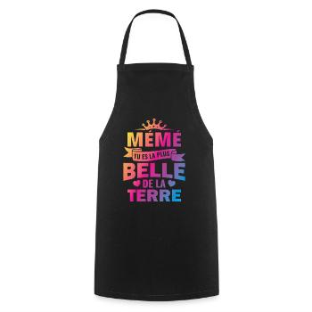 mémé tu es la plus belle de la terre - Tablier de cuisine - noir - Devant - AI Model Male 185 dark (185cm)