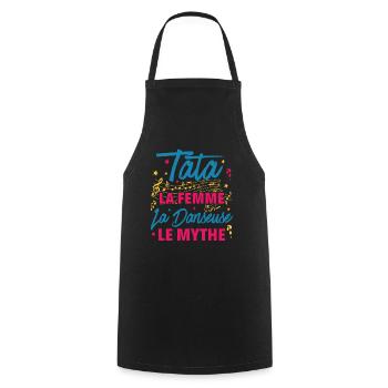tata la femme danseuse le mythe la légende - Tablier de cuisine - noir - Devant - AI Model Male 185 dark (185cm)