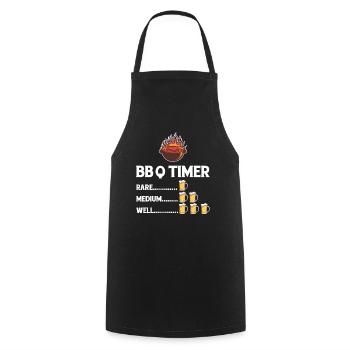 BBQ Timer Barbecue Beer Steak Grill Funny Grilling - Cooking Apron - black - Front - AI Model Male 185 dark (185cm)