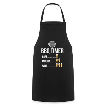 BBQ Timer Barbecue Beer Steak Grill Funny Grilling - Cooking Apron - black - Front - AI Model Male 185 dark (185cm)