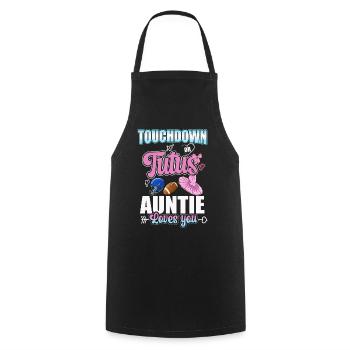 Touchdown ou Tutu Auntie vous aime - Tablier de cuisine - noir - Devant - AI Model Male 185 dark (185cm)