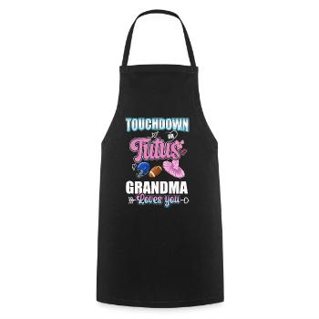 Touchdown ou Tutu Grand-mère vous aime - Tablier de cuisine - noir - Devant - AI Model Male 185 dark (185cm)
