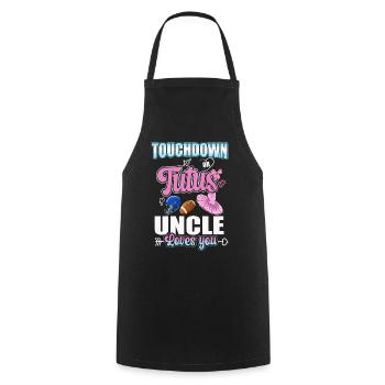 Touchdown or Tutu Uncle Loves You - Cooking Apron - black - Front - AI Model Male 185 dark (185cm)