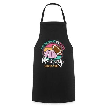 Touchdowns ou Tutus Mommy T’aime - Tablier de cuisine - noir - Devant - AI Model Male 185 dark (185cm)