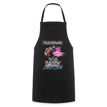 Touchdowns ou Tutus Daddy T’aime - Tablier de cuisine - noir - Devant - AI Model Male 185 dark (185cm)