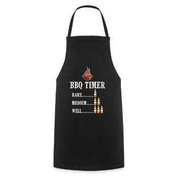 BBQ Timer Barbecue Beer Steak Grill Funny Grilling - Cooking Apron - black - Front - AI Model Male 185 dark (185cm)