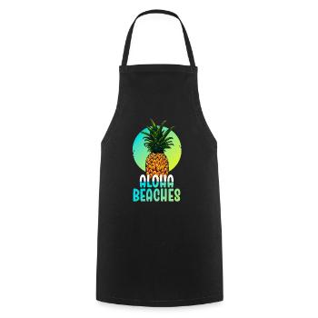 Aloha Beaches Tropical Hawaiian Summer Island - Kochschürze - Schwarz - Vorne - AI Model Male 185 dark (185cm)
