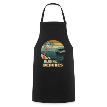 Aloha Beaches Tropical Hawaiian Summer Island - Kochschürze - Schwarz - Vorne - AI Model Male 185 dark (185cm)