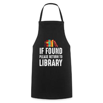 If Found Please Return to Library - Kochschürze - Schwarz - Vorne - AI Model Male 185 dark (185cm)