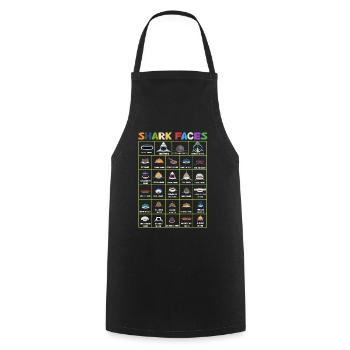 Types Of Shark Faces. Shark Face Identification - Cooking Apron - black - Front - AI Model Male 185 dark (185cm)