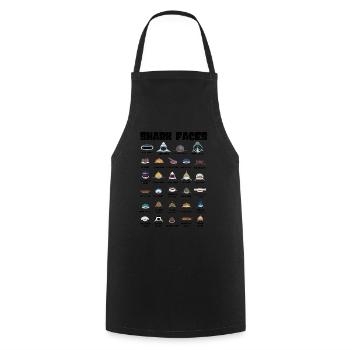 Types Of Shark Faces. Shark Face Identification - Cooking Apron - black - Front - AI Model Male 185 dark (185cm)