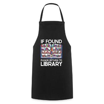 If Found Please Return to Library - Kochschürze - Schwarz - Vorne - AI Model Male 185 dark (185cm)