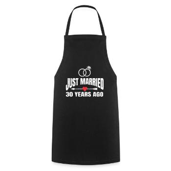 Je viens de me marier il y a 30 ans 30e anniversaire de mariage - Tablier de cuisine - noir - Devant - AI Model Male 185 dark (185cm)