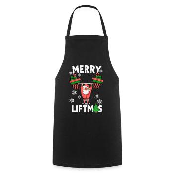 Merry Liftmas - Christmas Bodybuilder Gym Workout - Cooking Apron - black - Front - AI Model Male 185 dark (185cm)