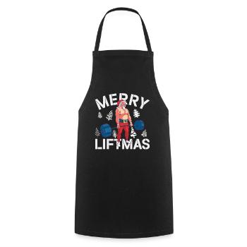 Merry Liftmas - Christmas Bodybuilder Gym Workout - Kochschürze - Schwarz - Vorne - AI Model Male 185 dark (185cm)