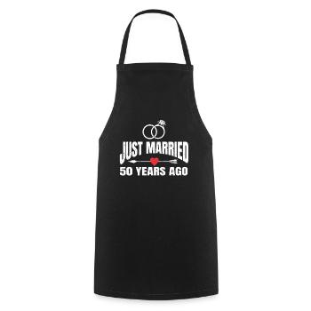 Je viens de me marier il y a 50 ans 50e anniversaire de mariage - Tablier de cuisine - noir - Devant - AI Model Male 185 dark (185cm)