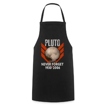 Never Forget Pluto Design Retro Style Funny Space - Kochschürze - Schwarz - Vorne - AI Model Male 185 dark (185cm)