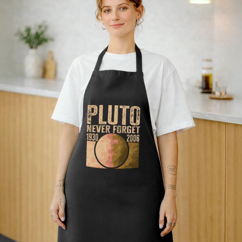 Never Forget Pluto Design Retro Style Funny Space Kochschürze