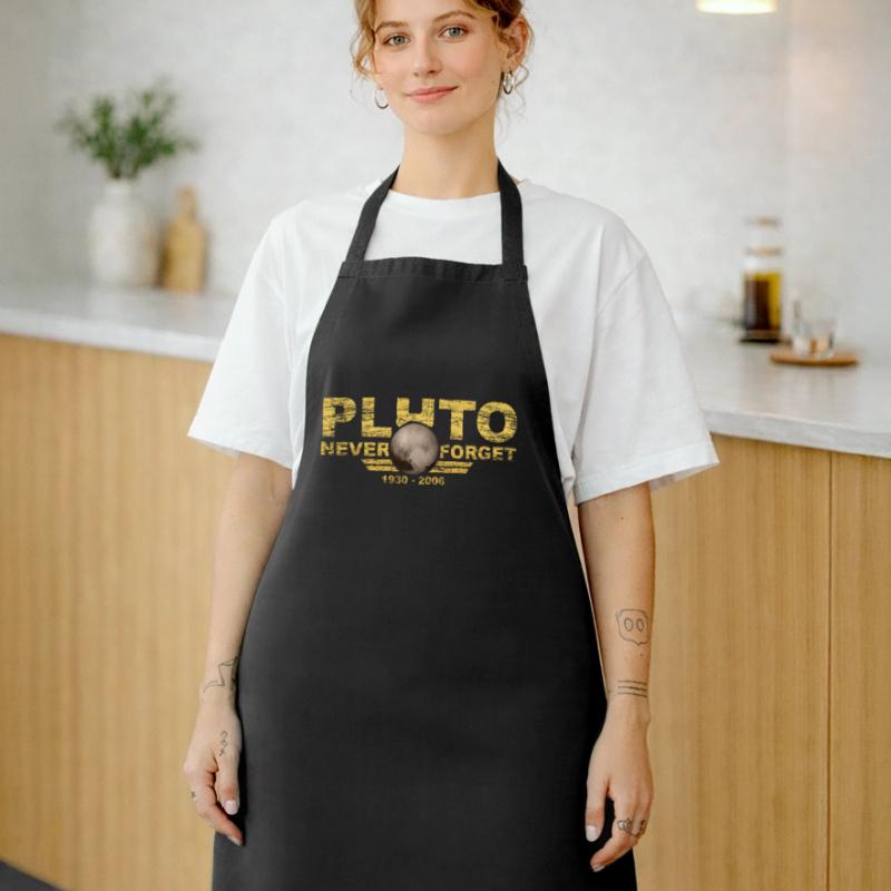 Never Forget Pluto Design Retro Style Funny Space Kochschürze