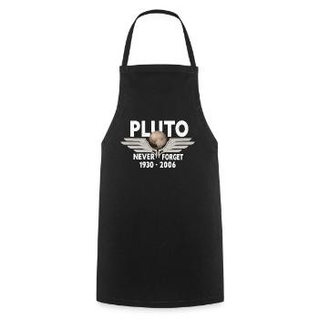 Never Forget Pluto Design Retro Style Funny Space - Kochschürze - Schwarz - Vorne - AI Model Male 185 dark (185cm)