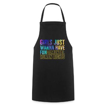 Les filles veulent juste avoir des droits humains fondamentaux - Tablier de cuisine - noir - Devant - AI Model Male 185 dark (185cm)
