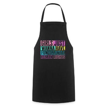Les filles veulent juste avoir des droits humains fondamentaux - Tablier de cuisine - noir - Devant - AI Model Male 185 dark (185cm)