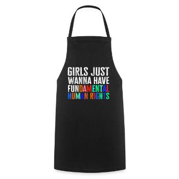Girls Just Wanna Have Fundamental Human Rights - Cooking Apron - black - Front - AI Model Male 185 dark (185cm)