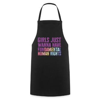 Girls Just Wanna Have Fundamental Human Rights - Cooking Apron - black - Front - AI Model Male 185 dark (185cm)