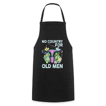 No Country For Old Men Floral Uterus Feminist - Kochschürze - Schwarz - Vorne - AI Model Male 185 dark (185cm)