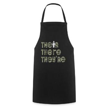 Their There They're English Teacher Grammar - Cooking Apron - black - Front - AI Model Male 185 dark (185cm)