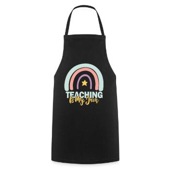 Teaching Is My Jam School Teacher Appreciation - Cooking Apron - black - Front - AI Model Male 185 dark (185cm)