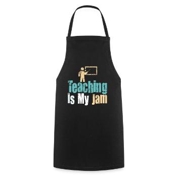 Teaching Is My Jam School Teacher Appreciation - Cooking Apron - black - Front - AI Model Male 185 dark (185cm)