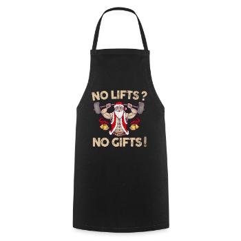 No Lifts No Gifts Christmas Gym Ugly Santa - Kochschürze - Schwarz - Vorne - AI Model Male 185 dark (185cm)