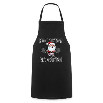 No Lifts No Gifts Christmas Gym Ugly Santa - Kochschürze - Schwarz - Vorne - AI Model Male 185 dark (185cm)
