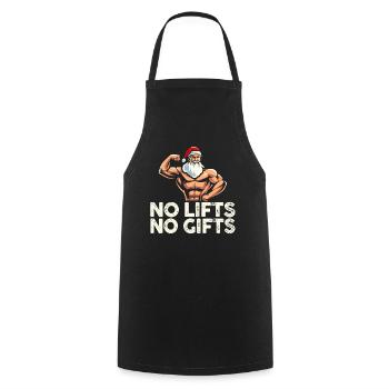 No Lifts No Gifts Christmas Gym Ugly Santa - Kochschürze - Schwarz - Vorne - AI Model Male 185 dark (185cm)