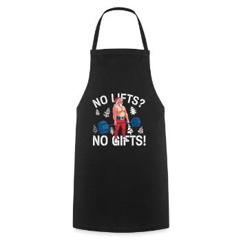 No Lifts No Gifts Christmas Gym Ugly Santa - Kochschürze - Schwarz - Vorne - AI Model Male 185 dark (185cm)