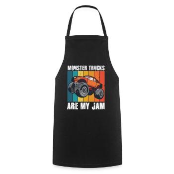 Monster Trucks Are My Jam Vintage Retro - Cooking Apron - black - Front - AI Model Male 185 dark (185cm)