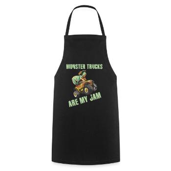 Monster Trucks Are My Jam Vintage Retro - Cooking Apron - black - Front - AI Model Male 185 dark (185cm)