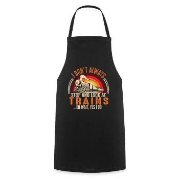 Je ne m’arrête pas toujours de regarder les trains Oh attendez - Tablier de cuisine - noir - Devant - AI Model Male 185 dark (185cm)