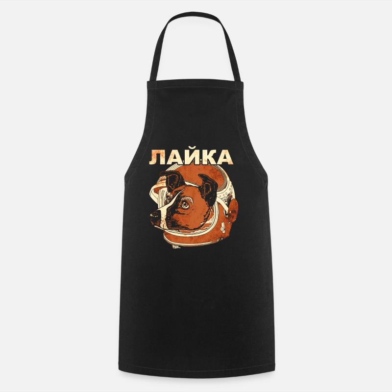 Laika Space Dog - Tablier de cuisine - noir